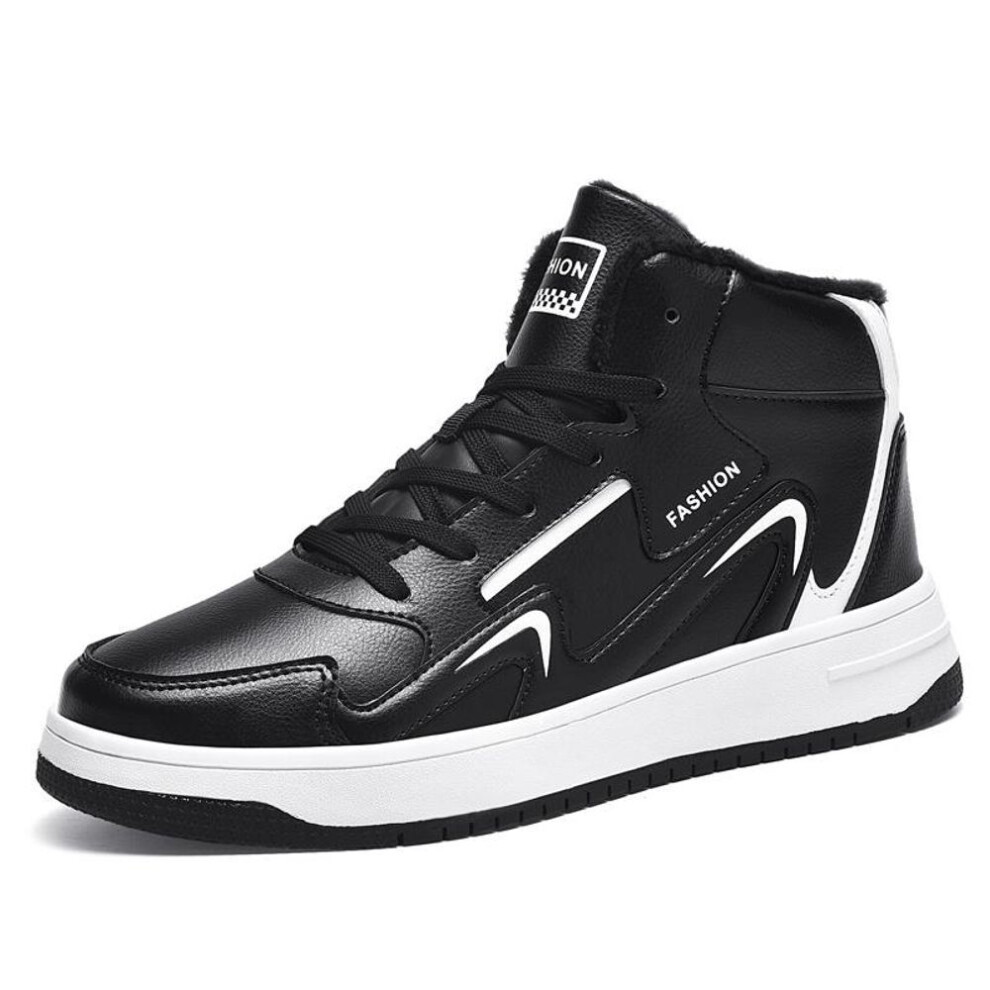 (black, 42) 36-48 Autumn and Winter Men&apos;s Casual Sports Shoes Plus Velvet Warming Large Size Women&apos;s Sports Shoes