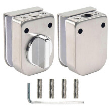 Stainless Steel,Glass Door Latches Lock/Bolt,138A ,Without Drilling,For Double Glass Door, Frameless