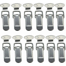 Lever Latch, Spring Latch, 12pcs Toggle Latch Spring Latch with Hook Stainless Steel Spring Latch for Cabinet, Box, Drawer, Cabinet