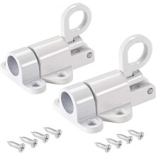 2 PCS Aluminum Latches, Bounce Locks, Spring Bounce Latches for Window Garden Shed Door Toilet Bedroom - White