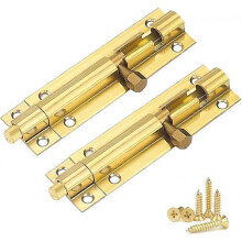 2 Pack Vintage Door Sliding Bolts Stainless Steel 3 Inch Door Bolts with Screws for Bathroom Bedroom Wardrobe Balcony and More (Gold)