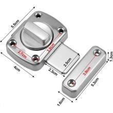 Door latch small lock security door lock zinc alloy door latch bathroom bedroom toilet door lock with 6 screws