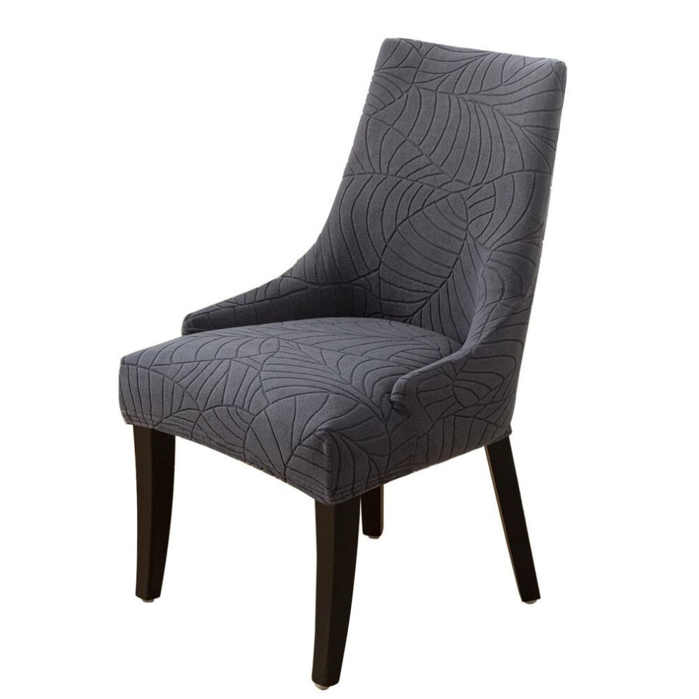 (dark grey, 1pc) Solid Sloping Chair Cover High Back Armchair Cover Elastic Accent Living Dining Room Seat Covers Office Hotel Home Wedding Party