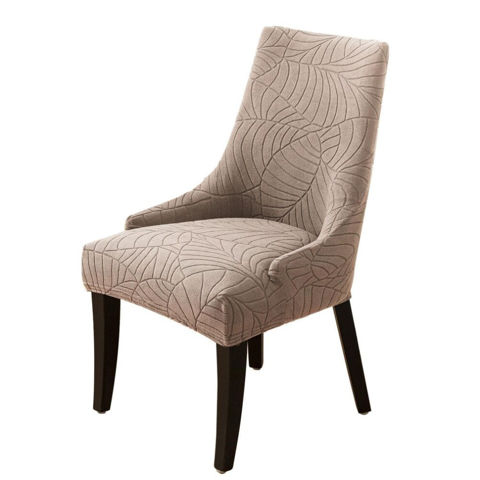(dark khaki, 1pc) Solid Sloping Chair Cover High Back Armchair Cover Elastic Accent Living Dining Room Seat Covers Office Hotel Home Wedding Party