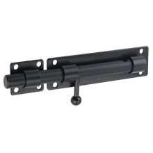 Sliding Bolt Door Latch Barrel Door Lock Exterior Door Lock with Padlock Hole, Matte Black Stainless Steel, EMS9000-B (Padlock Not Included)