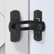 (Black) 90 Degree Flip Door Latch Bolt Barn Door Right Angle Lock Curved Door Buckle