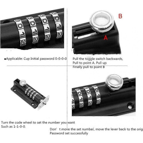 4 Digit Combination Lock - Combination Lock Combination Lock Bolt - Black 1