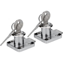 Set of 2 Stainless Steel 22mm Drawer Cam Lock with 2 Keys for Cabinet Office Wardrobe Cupboard