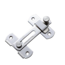 Set of 3 Stainless Steel with Household Flip Door Screw Door Flip Safety Catch Fence Cabinet Hasp Bathroom Silver Window Lock Steel and Latch