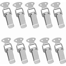 Hood Fastener Bar Latches Door Hasp Bar Latches Spring Latches with Hooks Stainless Steel Spring Latches, Spring Latches (10 items)