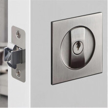 Sliding Door Lock Pocket Door Lock Invisible Recessed Mortise Lock Wooden Door Lock Silver