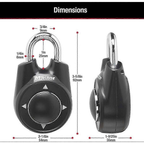 Multipurpose Four Arrow Directional Master Combination Lock, Set Your Own Direction Lock,94*54mm,black 1