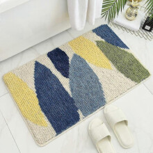 Non-Slip Bath Mat, 40 x 60 cm Forest Leaf Bathroom Mat Super Soft and Water Absorbent, Machine Washable Microfiber Bathroom Rug for Bathroom, Shower,