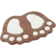 Non-Slip Bath Mat,Bathroom Shower Mat Big Feet Shaggy Rug Absorbent Floor Mat Doormat(40*60CM,Light Brown)