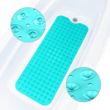 Bath Mat Non Slip, Anti-Bacterial Bathtub Shower Safety Anti Mould Mats, 200 Strong Suction Cups and Drain Holes, 100 x 40 cm Extra Long Mildew Resist