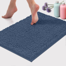 Bath Mat-Extra-Soft Plush Bath Shower Bathroom Rug,1'' Chenille Microfiber Material, Super Absorbent Shaggy Bath Rug. Machine Wash & Dry