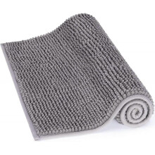 non-slip bath mat 50x80cm bath rug made of microfiber chenille carpet for bathroom grey