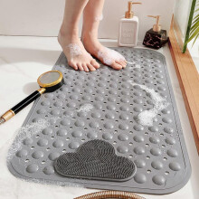Non Slip Bath Mat Shower Mats with Feet Massage, Eco-Friendly PVC Anti Mould Bathroom Bathtub Mat Floor Massage Bathroom Mat with Suction Cups and Dra