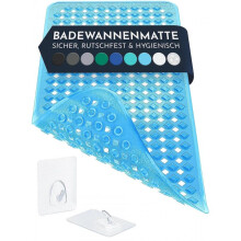 Bathtub mat non-slip skin sensitive 88x39cm, INCL. SUSPENSION | Non-slip bath mat BPA free | Shower Mat Mildew Resistant & Machine Washable | Bath mat