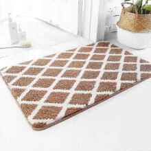 Extra Soft Microfiber Bathroom Mat Anti-Slip, Water Absorbent Machine Washable Thick Plush Carpet (Champagne, 45x65cm)