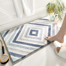 Non-Slip Bath Mat, Highly Absorbent, Soft, Machine Washable Bathroom Mat(Blue, 50 x 80 cm)