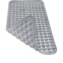 Skin Sensitive Non Slip Bath Mat 88x39cm, BPA Free Non Slip Bath Mat | Mildew Resistant & Machine Washable Shower Mat (Grey)