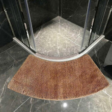 Curved Bath Rug, Bath Mat Bathroom Rug Curved Bath Rug Semi Circular Shower Mat Non Slip Dark Kitchen Durable, Corner Bath Tub Floor Carpet for Shower