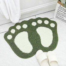 Cartoon Big Feet Bathroom Rug Mat, Water Absorbent Rug Mat, Soft Plush Door Rug Mat for Bathroom Washroom (Green)