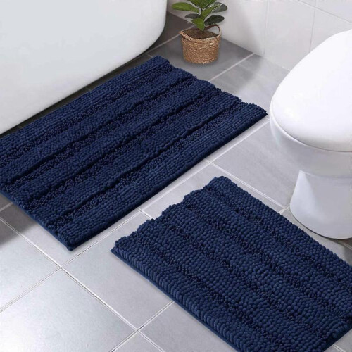 Grey Bathroom Rug Sets, Extra Thick Bath Rugs for Bathroom