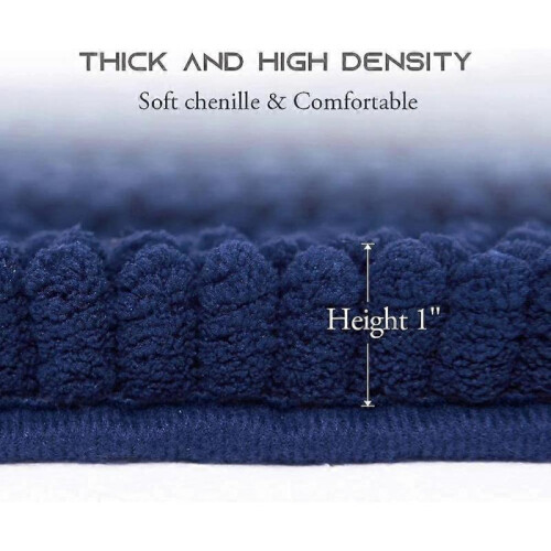 Grey Bathroom Rug Sets, Extra Thick Bath Rugs for Bathroom 1