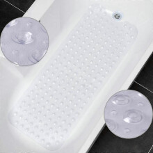 Bathtub Mat | 30% Extra Long Bath Mat | Non-Slip Bath Mat | Shower Mat with 200 Suction Cups,40.5 x 101cm (Transparent Clear)