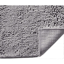 Grey Rugs for Bathroom Slip-Resistant Shag Bath Rugs Mat Extra Soft and Absorbent Bath Rug for Shower Room Machine-Washable Fast Dry (Grey, 16" x 24")