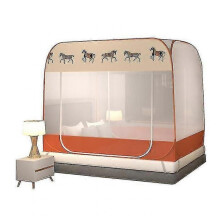 (1.8*2.0m, orange) Mosquito Net Bed Canopy, Portable Travel Mosquito Nets