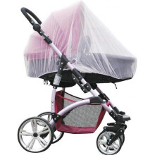 Stroller Mosquito Net, Universal Stroller Mosquito Net, Travel Bed Mosquito Net, Built-In Mosquito Net (White)