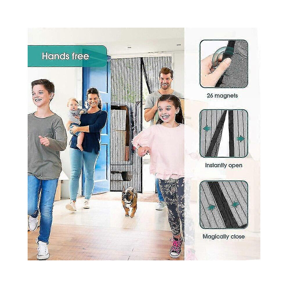 Rideau de Porte MagnÃtique Anti-Moustiques 150X220 cm - Moustiquaire Invisible Grande Taille avec Fermeture Automatique