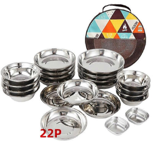 22 piece outdoor camping tableware
