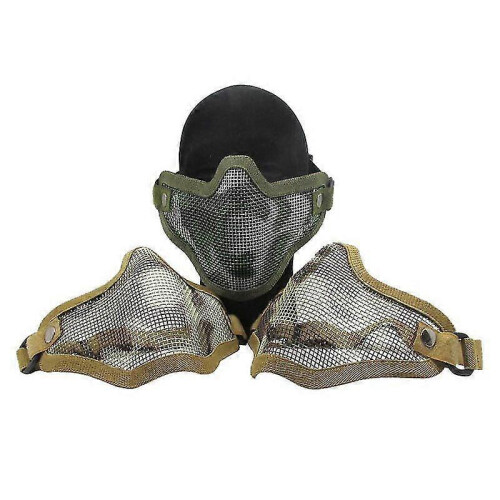 (Desert)Tactical Airsoft Mask Half Face Adjustable Mesh Mask For Airsoft/Cs Game 2