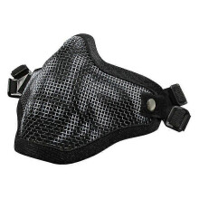 (Black) Tactical Airsoft Mask Half Face Adjustable Mesh Mask For Airsoft/Cs Game