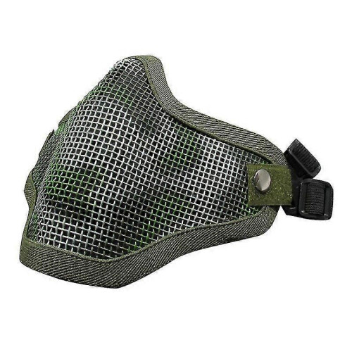 (Jungle) Tactical Airsoft Mask Half Face Adjustable Mesh Mask For Airsoft/Cs Game