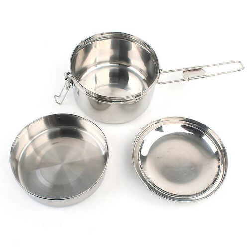 Picnic stainless steel portable single handle bento pan 2