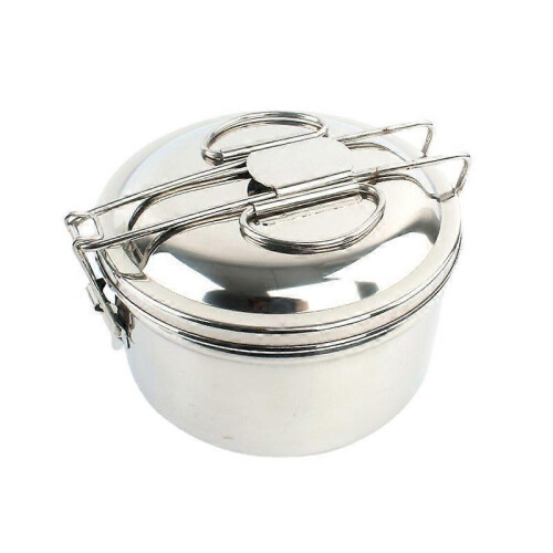 Picnic stainless steel portable single handle bento pan 1