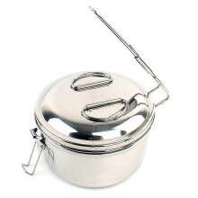 Picnic stainless steel portable single handle bento pan