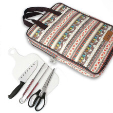 (Style 2) Five piece cooker set camping barbecue stainless steel knives
