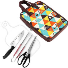 (Style 1) Five piece cooker set camping barbecue stainless steel knives