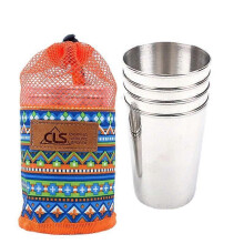Outdoor 304 stainless steel camping 4-piece cup 300ML