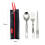 Camping stainless steel fork spoon chopsticks three piece set 4
