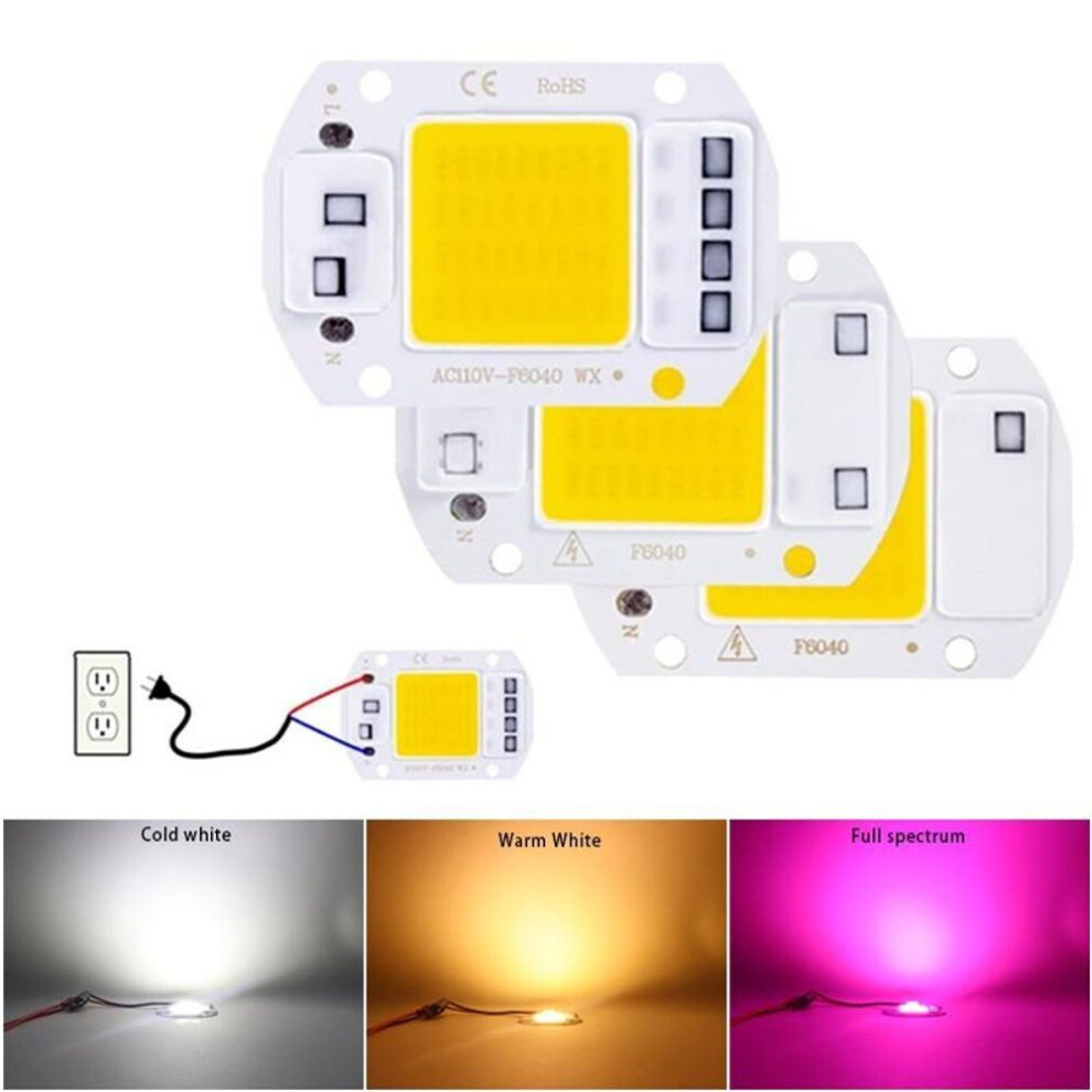 (white, 110V 30W) 110V 220V LED Chip 20W 30W 50W COB Chip No Need Driver LED Lamp Beads for Flood Light Spotlight Lampada DIY Lighting