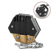(Coppery) Multifunctional Outdoor Tool Hexagonal Folding Coin Cutter Keychain Screwdriver