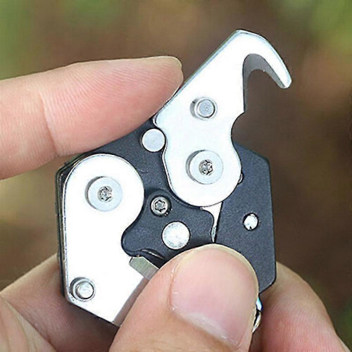 (Coppery) Multifunctional Outdoor Tool Hexagonal Folding Coin Cutter Keychain Screwdriver 2