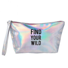 Multifunctional waterproof PU leather fashion letter pattern cosmetic bag